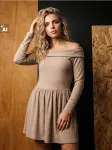 Sinsay - Megzta mini suknelė su viskozės priemai&scaron;a - kūno spalva