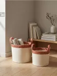 Sinsay - Daiktų laikymo krep&scaron;iai su pintomis rankenomis 2 pack - kūno spalva