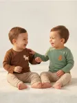 Sinsay - Medvilniniai mar&scaron;kiniai su spauda 2 pack - rudai žalia