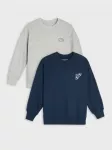 Sinsay - Crewneck džemperiai su spauda 2 vnt. - &scaron;viesiai pilka