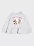 Sinsay - Crewneck džemperis su spauda ir raukinių apdaila Minnie and Daisy - &scaron;viesiai pilka