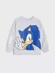 Sinsay - Džemperis su apvalia i&scaron;kirpte ir spauda Sonic the Hedgehog - &scaron;viesiai pilka