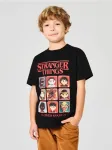 Sinsay - Medvilniniai mar&scaron;kinėliai su spauda Stranger Things - juoda