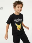 Sinsay - Medvilniniai mar&scaron;kinėliai su spauda Pok&eacute;mon - juoda