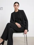Sinsay - Eleganti&scaron;kos wide leg kelnės su klostėmis - juoda