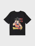 Sinsay - Medvilniniai mar&scaron;kinėliai su spauda Dragon Ball - juoda