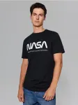 Sinsay - Medvilniniai mar&scaron;kinėliai trumpomis rankovėmis NASA - juoda
