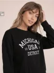 Sinsay - Crewneck džemperis su spauda - juoda