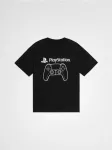 Sinsay - Oversize medvilniniai mar&scaron;kinėliai su PlayStation ra&scaron;tu - juoda