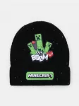 Sinsay - Beanie stiliaus kepurė su antsiuvu Minecraft - juoda