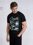Sinsay - Medvilniniai mar&scaron;kinėliai su spauda Chevrolet Corvette - juoda