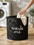 Sinsay - Skalbyklės krep&scaron;ys su užra&scaron;u WASH TIME - juoda