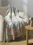Sinsay - Antklodė su gėlių motyvu ir kutais - multicolor