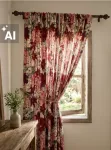 Sinsay - I&scaron; dalies užtemdančios aksominės užuolaidos su raukimo juosta ir gėlių motyvu 2 pack - multicolor