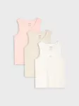 Sinsay - Medvilninis be rankovių mar&scaron;kinėlis su spauda 3 pakuotė - multicolor