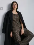 Sinsay - Wide leg kelnės su leopardo ra&scaron;tu ir viskoze - multicolor