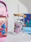 Sinsay - Stiklinis puodelis su dangteliu ir &scaron;iaudeliu Lilo & Stitch - multicolor