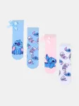 Sinsay - Medvilninės kojinės su dekoratyviniais lankeliais 4 porų pakuotė Stitch - multicolor