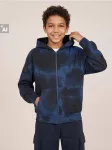 Sinsay - Džemperis su užtrauktuku ir gobtuvu su tie-dye ra&scaron;tu - multicolor