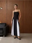 Sinsay - Viskozinė maxi suknelė su plonomis petne&scaron;ėlėmis ir kontrastinėmis detalėmis - multicolor