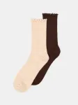 Sinsay - Rievėtos kojinės su raukinukais ir vilna, 2 poros - multicolor
