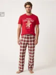 Sinsay - Dviejų dalių regular fit pižama su imbierinio sausainio žmogeliuko printu - multicolor