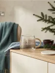 Sinsay - Stiklinis puodelis su metalizuotu miesto namų motyvu ir dekoratyvia rankena - auksinė