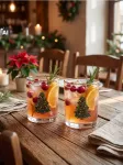 Sinsay - Stiklinės su paauksuotu kra&scaron;tu ir eglutės spauda 2 vnt. - auksinė