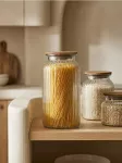 Sinsay - Stiklinis maisto stiklainis su mediniu dangteliu - clear