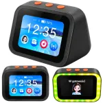 I&scaron;manusis stalinis laikrodis su DI asistentu ir Bluetooth garsiakalbiu, juodas