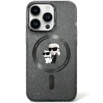 Karl Lagerfeld dėklas iPhone 11 / XR Karl & Choupette Glitter MagSafe, juodas