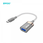 BWOO BZ69 USB-C į USB-A OTG adapteris, 0.18 m, pilkas