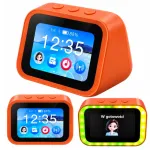 I&scaron;manusis stalinis laikrodis su DI asistentu ir Bluetooth garsiakalbiu, oranžinis