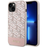Guess GCube Stripes MagSafe dėklas skirtas iPhone 14 Plus, rožinis