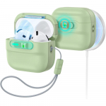 Ausinių dėklas ESR Pulse HaloLock MagSafe skirtas Apple AirPods 4 / 5, &scaron;viesiai žalias