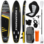 AquaPaddle Explorer SUP irklentė su kėde, 335x84x15 cm, juoda/geltona/pilka