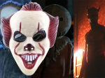 Klouno Penivaiso (Pennywise IT) kaukė Helovinui, balta