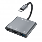 USB-C &scaron;akotuvas Wozinsky WHCH-01, PD 100W, HDMI 4K 30Hz, USB-A 10Gbps, pilkas