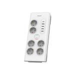 Philips SPN7060WA/58 vir&scaron;įtampių apsaugos prailgintuvas 6 lizdai + 5xUSB 2m baltas