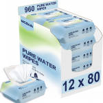 Drėgnosios kūdikių servetėlės Bakalu NICEKIDS Baby Aqua, 99.89% vandens, 960 vnt.