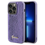 Guess iPhone 14 Pro dėklas Sequin Script Metal, violetinis