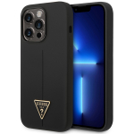 Guess dėklas iPhone 14 Pro Max telefonui Silicone Triangle, juodas
