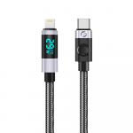 Orico LDC2L USB-C į Lightning PD 29W laidas su LED ekranu 2m, juodas