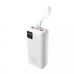 I&scaron;orinė baterija Wozinsky W8-W 30000mAh 30W su 2x USB-A, USB-C ir žibintuvėliu, balta