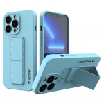 Wozinsky Kickstand Case dėklas iPhone 13 mini su stovu, &scaron;viesiai mėlynas