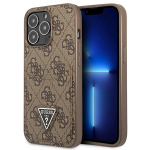 Guess 4G Triangle Logo Cardslot dėklas iPhone 13 / 13 Pro, rudas
