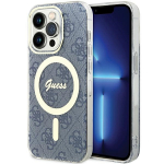 Guess dėklas iPhone 15 Pro telefonui IML 4G MagSafe, mėlynas