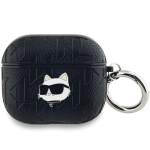 Karl Lagerfeld AirPods 3 dėklas Monogram Choupette Head, juodas
