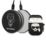 Karl Lagerfeld dėklas AirPods 1 / 2 ausinėms ir i&scaron;orinė baterija, juodas