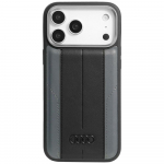 Audi A6 Synthetic Leather MagSafe dėklas iPhone 17 Pro Max - juodas